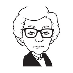 Old people black and white illustration vector image simple minimalist artwork design template
