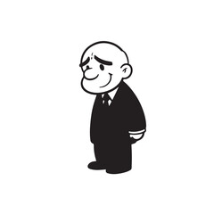 Old people black and white illustration vector image simple minimalist artwork design template
