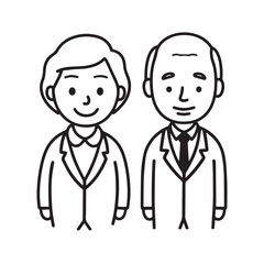 Old people black and white illustration vector image simple minimalist artwork design template
