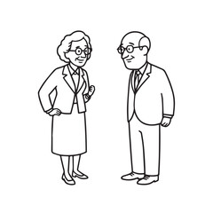 Old people black and white illustration vector image simple minimalist artwork design template
