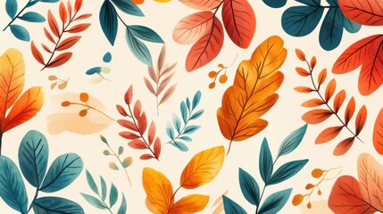 Autumn Leaves Collection on White Background