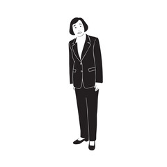 Old people black and white illustration vector image simple minimalist artwork design template
