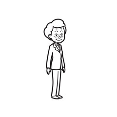 Old people black and white illustration vector image simple minimalist artwork design template
