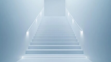Fototapeta premium Light blue staircase minimalist design