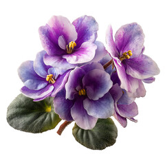 Close-up of purple and white African violets