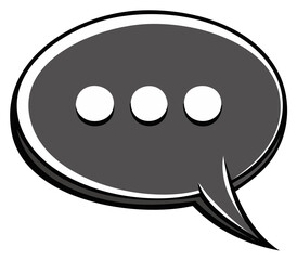 Fototapeta premium Gray speech bubble with three dots representing silence or thought in communication