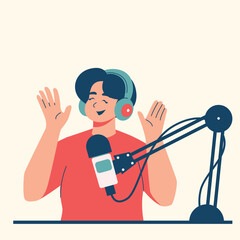 Illustration of an Video and Podcast recording 