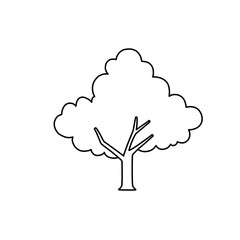 Hand-drawn line art tree illustration for design