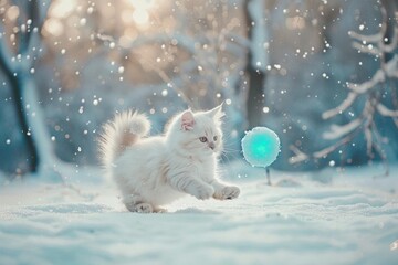 cat in snow