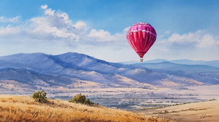 Fototapeta premium Exploring the Interplay of Hot Air Balloons, Financial Markets, Inflation, and Interest Rates in Art