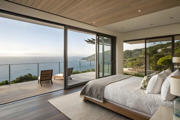 Luxury bedroom with a view of 