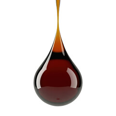 Obraz premium Dripping maple syrup close up isolated on black background on transparent background