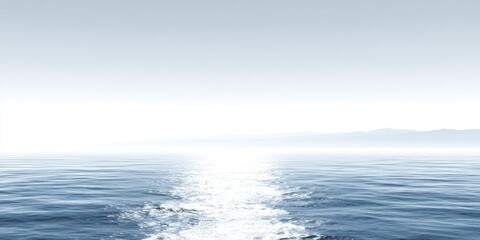 Fototapeta premium Peaceful Ocean Scene Under Hazy Sky