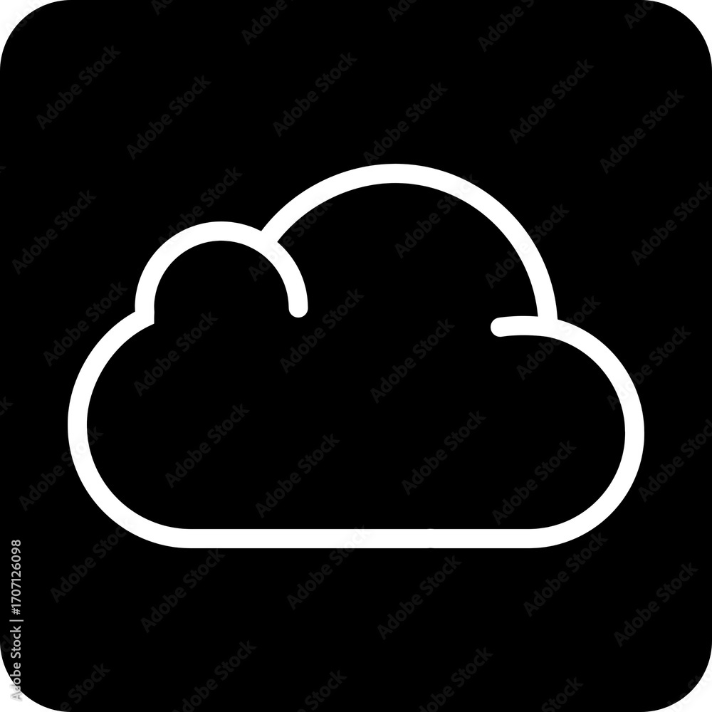 Poster simple cloud icon for weather data and storage concepts