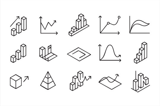 Data Visualization: An assortment of graphic resources offering a comprehensive overview of statistical data and business analytics, providing informative illustrations.