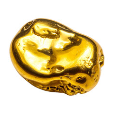 Gold nuggets natural isolated on transparent background.PNG file