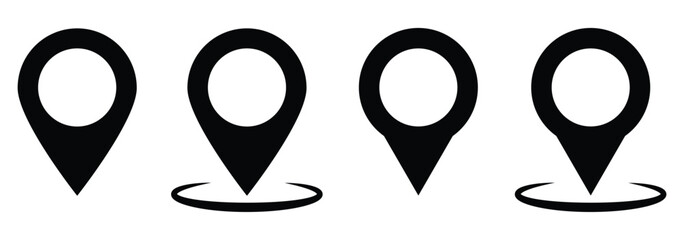 Location pin icon set map pointer gps navigation marker. Location icon set, Map pin place marker.