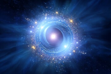 Immortal energy bursting in fantasy scene