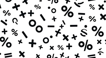 Seamless vector math symbols pattern for education and business.