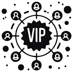 Fototapeta premium VIP Membership Circle with Connected People Icons