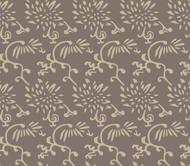 Japanese Wild Bouquet Motif Vector Seamless Pattern