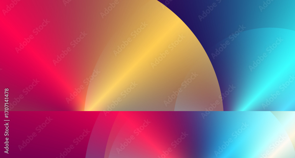 Poster abstract multicolored glowing circles with glossy surface texture. geometric vector background