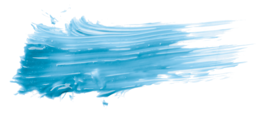 Light blue watercolor brush isolated on transparent background