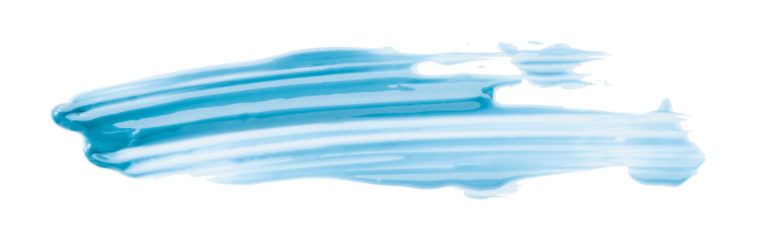 light blue watercolor brush isolated on transparent background