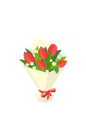 3d isometric flat set of flower bouquets Vector.ai
