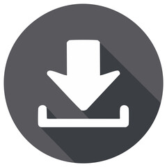 Download Symbol with Arrow in Dark Gray Circle and Shadow