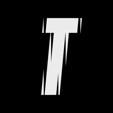 Sliced Glass Jagged Letter T Animation Loop