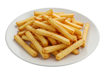 Crispy French Fries: Delicious Golden Potato Sticks on Plate
