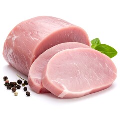 Fresh pork loin roast, sliced