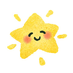 かわいい星の手描きイラスト素材