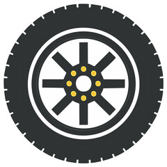Obraz premium Automotive Wheel with Eight Spoke Rim and Tire Tread