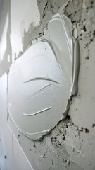 Fresh plaster applied to wall