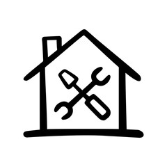 Home improvement doodle vector icon