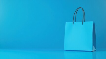 Light blue shopping bag mockup