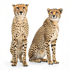 leopard and cheetah isolated