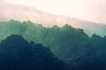 misty mountain landscape