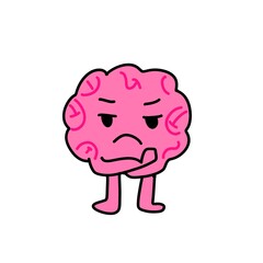 Cute Brain Character Illustration Art