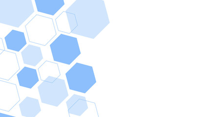 Abstract blue hexagon shape for frame illustration design