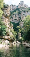Picturesque canyon river gorge