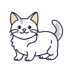 Obraz premium Stylized cartoon depiction of a black cat with a distinctive white spot, cute and friendly design.