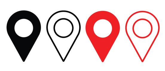 Location or map pin icon symbol. vector illustration.