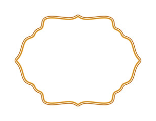 Obraz premium Golden 3d frame. Indian border, arabic window, islamic ornamental decorative element, morocco shapes. Vector illustration for invitation, greeting card, decorative design