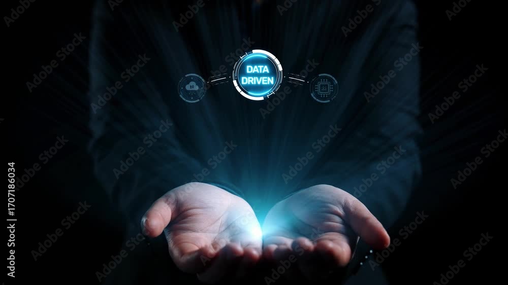 Poster data-driven decision-making empowers business through analytics, datum collection, and ai systems. d