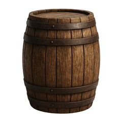 Obraz premium Wooden Barrel isolated on transparent background 