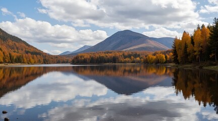 mountain lake in autumn