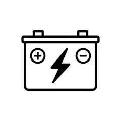 battery, icon, vector, power, energy, symbol, electric, charge, voltage, current, terminal, positive, negative, electricity, storage, outline, silhouette, graphic, design, illustration, automotive, po